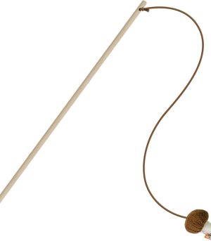 Cat Wand Toy for Indoor Cats, Wood Cat Stick Toy with Mushroom Catnip Toy,Interactive Cat Toy.