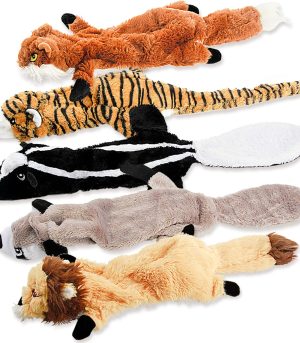 Dog Squeak Toys, No Stuffing Plush Dogs Chew Toy Bundle for Small Medium Large Breed Chewer Tough Durable Squeaky Pet Fetch Puppy Teething Chewing Interactive to Keep Them Busy Best Birthday Gift